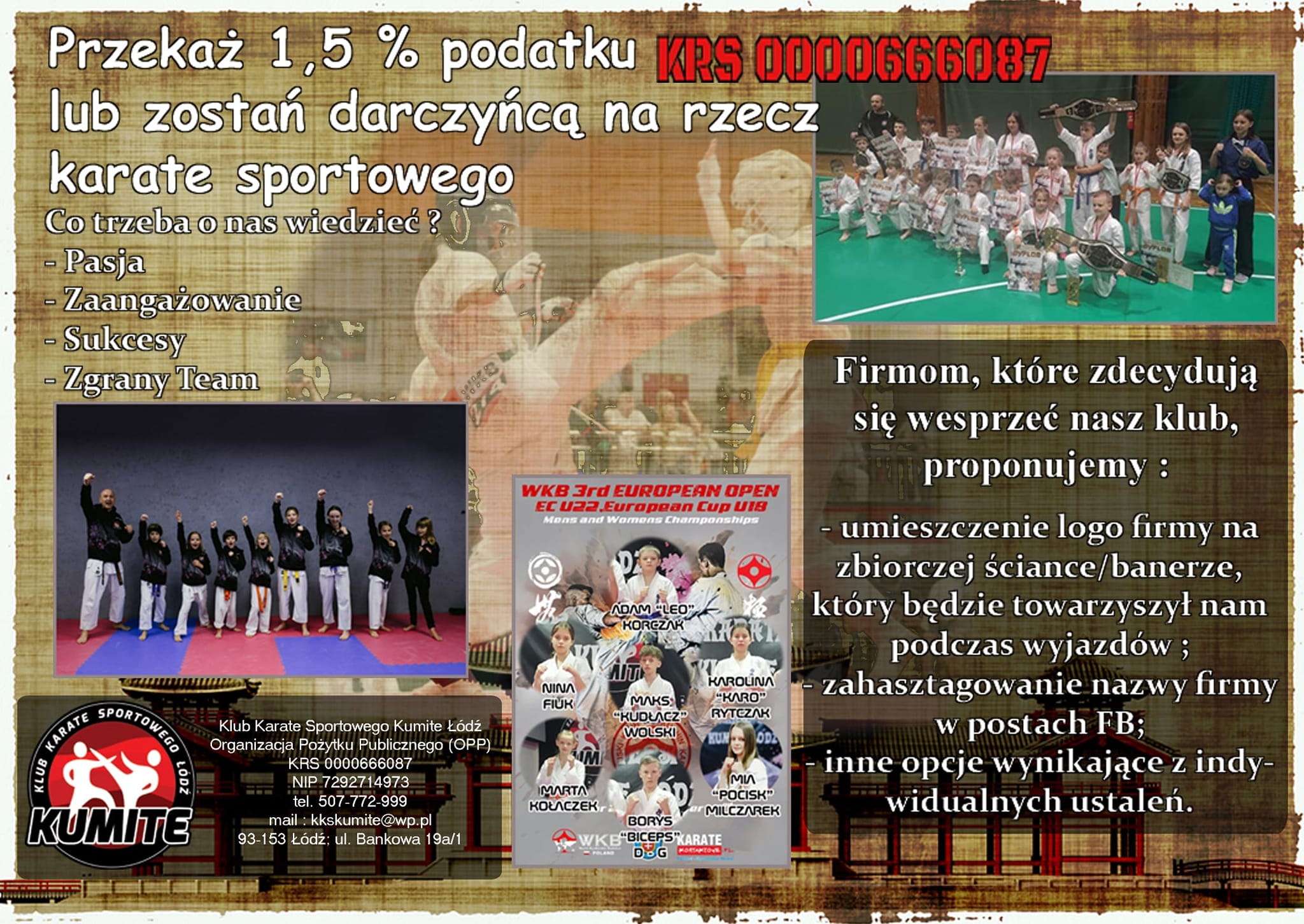 1,5 % dla KKS Kumite.